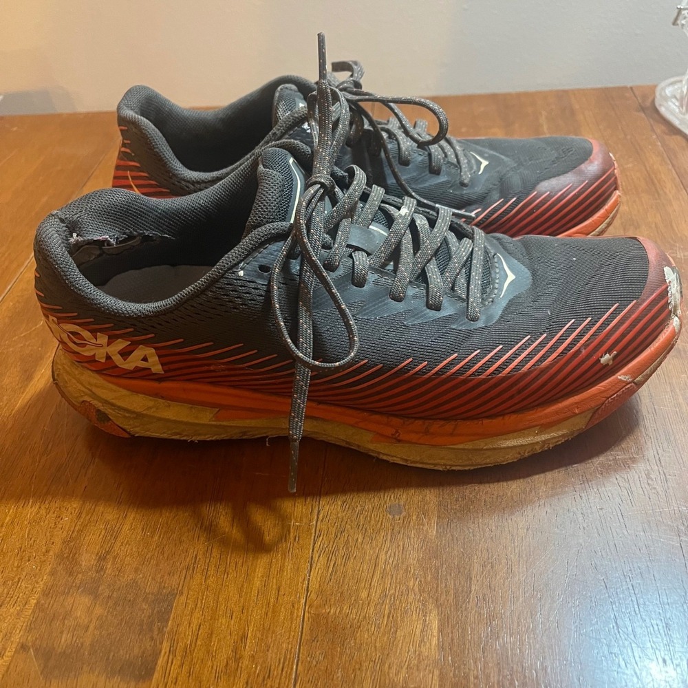 Hoka One One Torrent 2 Women's Trail‎ Running Shoes Gray Orange Size 9